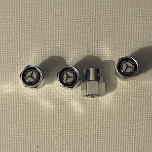 Mercedes Benz Logo valve Stem caps in silver set of 4 NWT